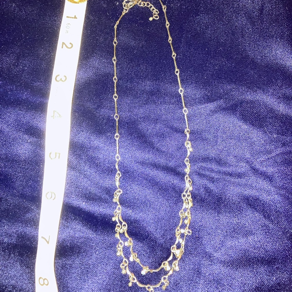 Double Tiered Dangle Sparkly Gems Necklace